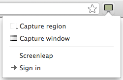 Screenshots button menu